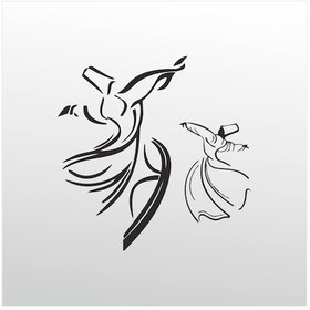 Resim Folyo Sticker Mevlana 130cm Uzunluk Siyah 