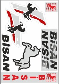 Resim A4 Sticker Seti Bisan Siyah - Beyaz - Kırmızı 