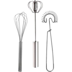 Resim Sekiz8 3'lü Çırpıcı Set, Otomatik Basmalı Çırpıcı, Tel Çırpıcı, Yumurta Çırpıcı Sos Karıştırıcı Mikser 