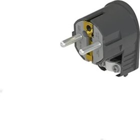 Resim NE-AD 1X16A L Tipi Topraklı Monofaze Erkek Fiş Siyah 