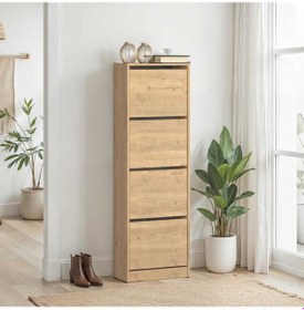 Resim Flat Duo 4 Katlı Ayakkabılık - Florida Meşe 51x157x26 Cm Meşe 