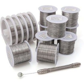Resim 1 Rulo Premium Paslanmaz Çelik Boncuk Teli, 0.2/0.3/0.4/0.5/0.6mm - Kendin Yap Takı Yapımı, El İşleri & Tuzak Yapımı İçin İdeal - Dayanıklı & Esnek Olmayan, Rahat Tutuş Saplı, Takı Yapımı İçin Tel 