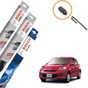 Resim Nissan Micra Muz Silecek Takımı Ön Arka Bosch Aeroeco 2011-2016 