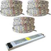 Resim Noas 4040 Şerit LED 15 Metre 6500K Beyaz ( YL40-4001 ) + Noas 21 Amper 250 Watt Süper Slim LED Trafo 