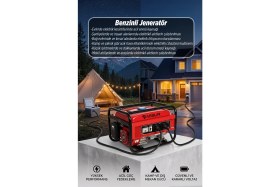 Resim Assur Portatif Benzinli Monofoze Jeneratör 3000W Marşlı Güçlü Acil Enerji Kaynağı 