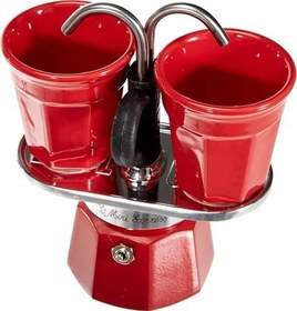 Resim Bialetti - Set Mini Express: Ocak Üstü Espresso Pişirici + 2 Cups - Renk Kırmızı 
