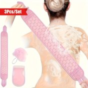 Resim Peeling Duş Seti, Banyo Süngeri, Peeling Banyo Eldivenleri, Skrab Havlusu, Spa için Sırt Temizleyici, Masaj ve Vücut Skrubu, Vücut Tarama Banyo Aksesuarları 