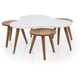 Resim Bubble Orta Sehpa Beyaz Ceviz 