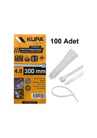 Resim Kupa Plastik Cırt Kelepçe Beyaz 4 8 X 300 Mm 100 Adet 