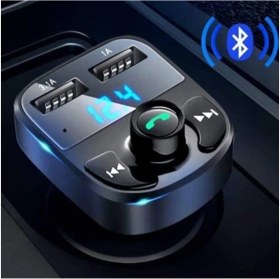 Resim Rucas 2022 Yeni Model Araç Fm Transmitter 5.0 Bluetooth Araç Kiti USB Mp3 Sd Kart Çakmaklık Girişli 