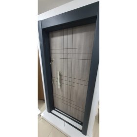 Resim Tezdoor Ahşap Desenli Çelik Kapı Daire Giriş Kapısı Sol Açılım Tırnaklı Sistem 