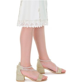 Resim Kiko Kids Pisar Günlük Kız Çocuk 4 Cm Topuklu Sandalet Abiye Ayakkabı Altın Altın 