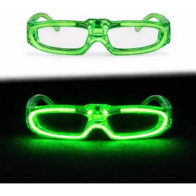 Resim Evimdeyokyok Yeşil LED Işıklı Parti Gözlüğü 3 Modlu – Glow & Gece Eğlence Gözlüğü 