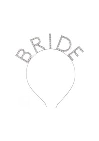Resim Bekarlığa Veda Mega Boy Kristal Taşlı Gümüş Bride Taç Gelin Tacı 20x21 Cm 