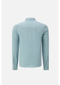 Resim Erkek V-clutch Keten Gomlek Acık Mavı L Açık Mavi 