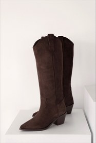 Resim Meral Özgenç Süet Western Uzun Çizme 