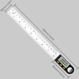 Resim Açı Ölçer, Dijital Açılı Cetvel, LCD Göstergeli, Paslanmaz Çelik, Açı Ölçümü, Ahşap Işleri, Ev Işleri, Zanaatkarlar Için, 360° Açı Ölçme, Tutma Fonksiyonu 