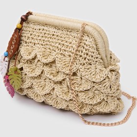 Resim OGGO Hasır Medium Clutch & Çapraz Çanta 