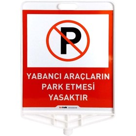 Resim İleri Trafik Yabancı Araçların Park Etmesi Yasaktır Logo Klasik Kedi Gözlü Koni Seti Trafik Dubası 