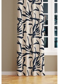 Resim Omegu 1 Desenli Süet Oturma Odası Salon Fon Perde Dijital Baskılı Ekstrafor Büzgü Tek Kanat Prd-1053 Çok Renkli 