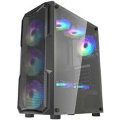 Resim Zoko Aquarius 4x12 CM Argb Fan Mesh Panel Temperli ATX Bilgisayar Kasası 