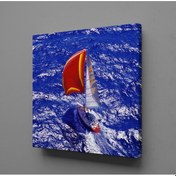 Resim Mavi Denizdeki Tekne Kanvas Tablo 200x200cm 