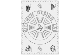 Resim Kitchen Design Lab 2'li Set Beyaz 45X65 cm Silikon Hamur Açma Matı ve Gri Silikon Yanmaz Mutfak Fırın Eldiveni 