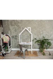 Resim OPPİPO Montessori Beyaz Ahşap Çocuk Çalışma Masası - Montessori Masa - Montessori Mobilya 