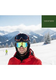 Resim Esrada Kayak Gözlüğü Antifog Ventilli Uv Korumalı Güneş Kar Gözlük Aynalı Gökkuşağı Snowboard Glasses Sporu Yeşil 
