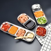 Resim 1 adet, 304 Paslanmaz Çelik Çok Fonksiyonlu Sos Tabağı, Kare Atıştırmalık Tabak, Daldırma Sosu Tabağı, Barbekü, Restoran, Pişirme vb. İçin Uygun 