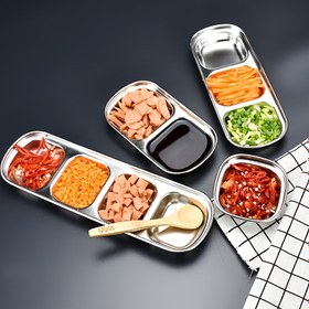 Resim 1 adet, 304 Paslanmaz Çelik Çok Fonksiyonlu Sos Tabağı, Kare Atıştırmalık Tabak, Daldırma Sosu Tabağı, Barbekü, Restoran, Pişirme vb. İçin Uygun 