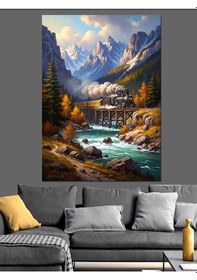 Resim Ahşap Tablo Karlı Ormanda Ay Işığı Yansıması 