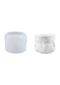 Resim Silikon Kalıp Beton Yüz Şekilli Çiçek Saksıları Sukulent Saksılar Ve Mumluk Kalıbı 