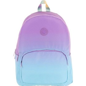 Resim Kaukko Rainbow Kız Çocuk Üç Bölmeli İlkokul Ve Ortaokul Çantası - Mor Turkuaz Renk Geçişli - K1799 Mor - Turkuaz 