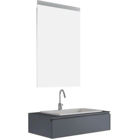 Resim Kale Kalebeyaz Saray 80CM Set Antrasıt (Lavabo+Lavabo Dolabı+Ayna) 