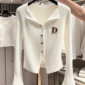 Resim Kadınlar için Dar Kesim Uzun Kollu Hırka - Canlı Turkuaz ile Altın Düğmeler, Kontrast Yaka ve Yan Yırtma, Rahat Şık Bahar/Sonbahar Katman Parçası, Günlük Kıyafet, Bahar Dış Giyim, Zarif Tasarım, Orta Esneklik, Kadınlar için Hırka, Kadınlar için Güzel Kazak, Kadınlar için Tasarımcı Giyim, Kadınlar için Sonbahar Giyim, Kadınlar için Kış Giyim 