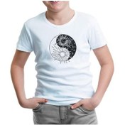 Resim Suns Yin Yang Beyaz Çocuk Tshirt 