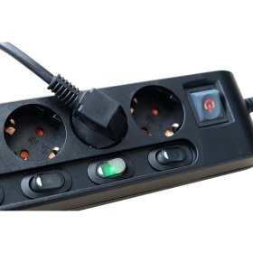 Resim Brennenstuhl 6 Anahtarlı 6 Soketli Güç Şeridi Priz 2 Metre Siyah 