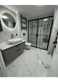 Resim Teknesiz Cam Duşakabin 2 Sabit 2 Sürgülü Karolaj Desenli Kd112 Siyah 