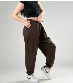 Resim Pileli Kahve Kadın Jogger Pantolon Coc2848 Kahverengi 