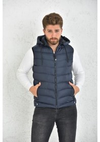 Resim Erkek Laci Çıkarılabilir Fermuarlı Kapüşon Şişme Yelek 