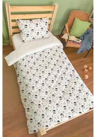 Resim Organik Tek Kişilik Nevresim Takımı 160x220 - Kutup Dostları Penguenler Renkli 