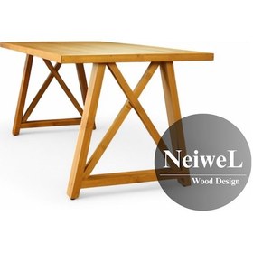 Resim Neiwel Pina Doğal Ahşap Mutfak Ve Yemek Masası-120-220 Açık Ceviz 