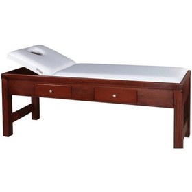 Resim Ahşap Masaj Masası Çekmeceli Ahşap Spa Yatağı 