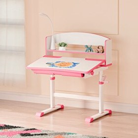 Resim Karr Kids Sakura Yükseklik ve Açı Ayarlı Ergonomik Pembe Çocuk Çalışma Masası 