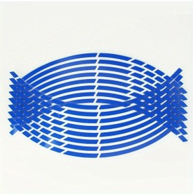 Resim Zhanglei001 Motosiklet Araba Tekerlek Reflektif Çıkartma Şeritleri Mavi 