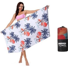 Resim Mikrofiber Kuru Hızlı Plaj Havlusu - Flamingo Desenli Yüzme Ve Plaj Kullanıma Uygun 63x31.5 İnç Çok Renkli Çok Renkli 