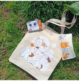 Resim Kedili Bez Çanta Seti Kalem Hediyeli Bez Çanta Bez Kalem... 