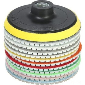 Resim Monyee 12 Parça 4" Elmas Islak Fırçalar Seti: Granit, Mermer, Tuğla, Beton İçin Zımparalama Ve Parlatma, 30-6000 Tane, Desteği Pad Dahil 