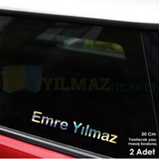 Resim yılmazetic Kişiye Özel Isim Soyisim Hologram Motosiklet Oto Sticker 20 Cm 2 Adet (isim Soyisim Mesaj Bırakınız) 